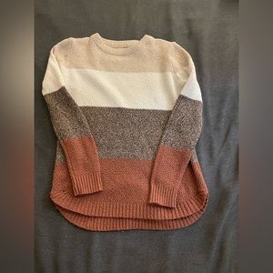 Pink Clover Color Block Crew Neck Sweater